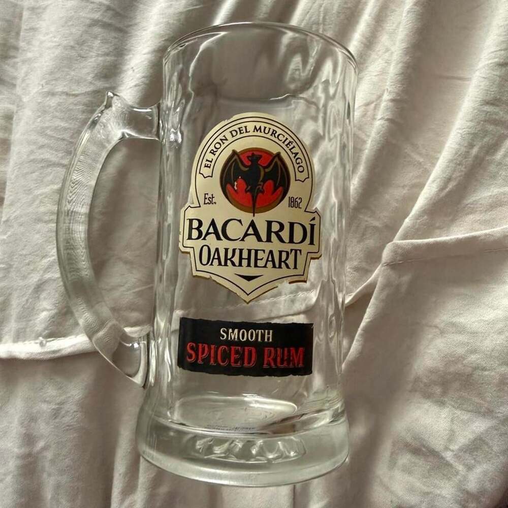 Bacardi Oakhart Smooth Spiced Rum Glass Beer Stein Mug
